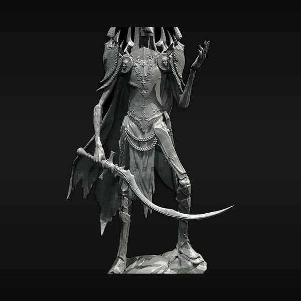 Fantasy Female Dark Elf Demon Sorceress with Horns and Staff 38mm Resin Figure Kit