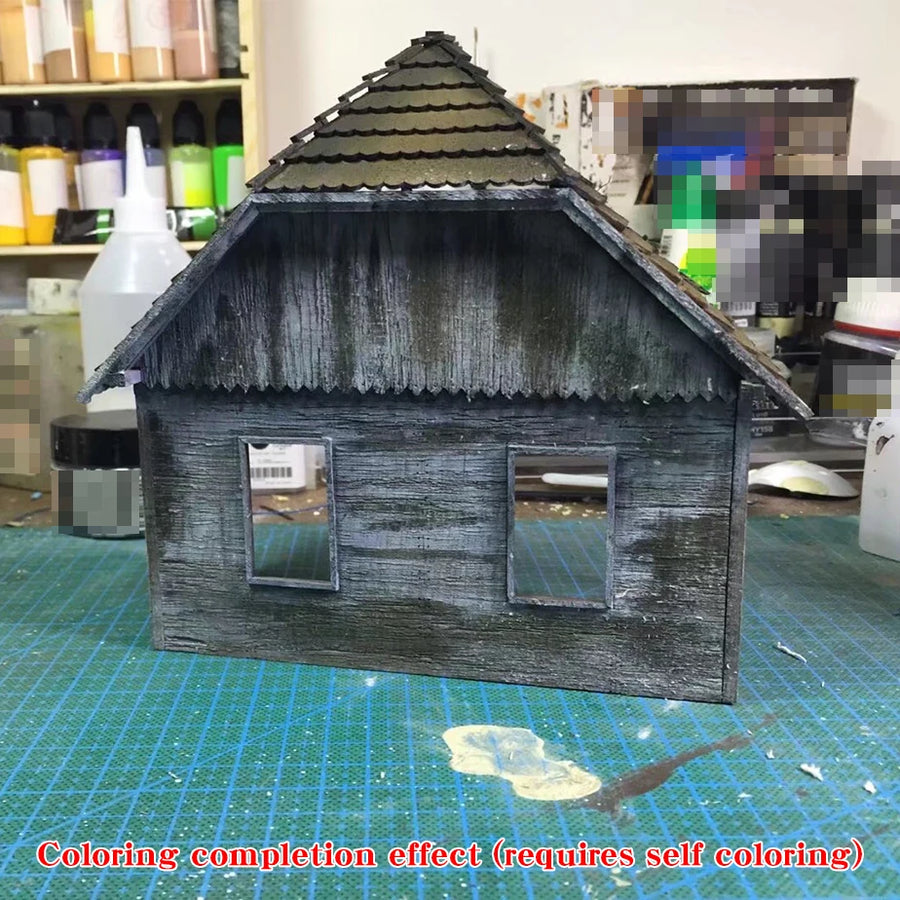 Assembly Architectural Model Sand Table Building Components Wooden House Bungalow Diorama Scale Model Kit 1/35 1/32
