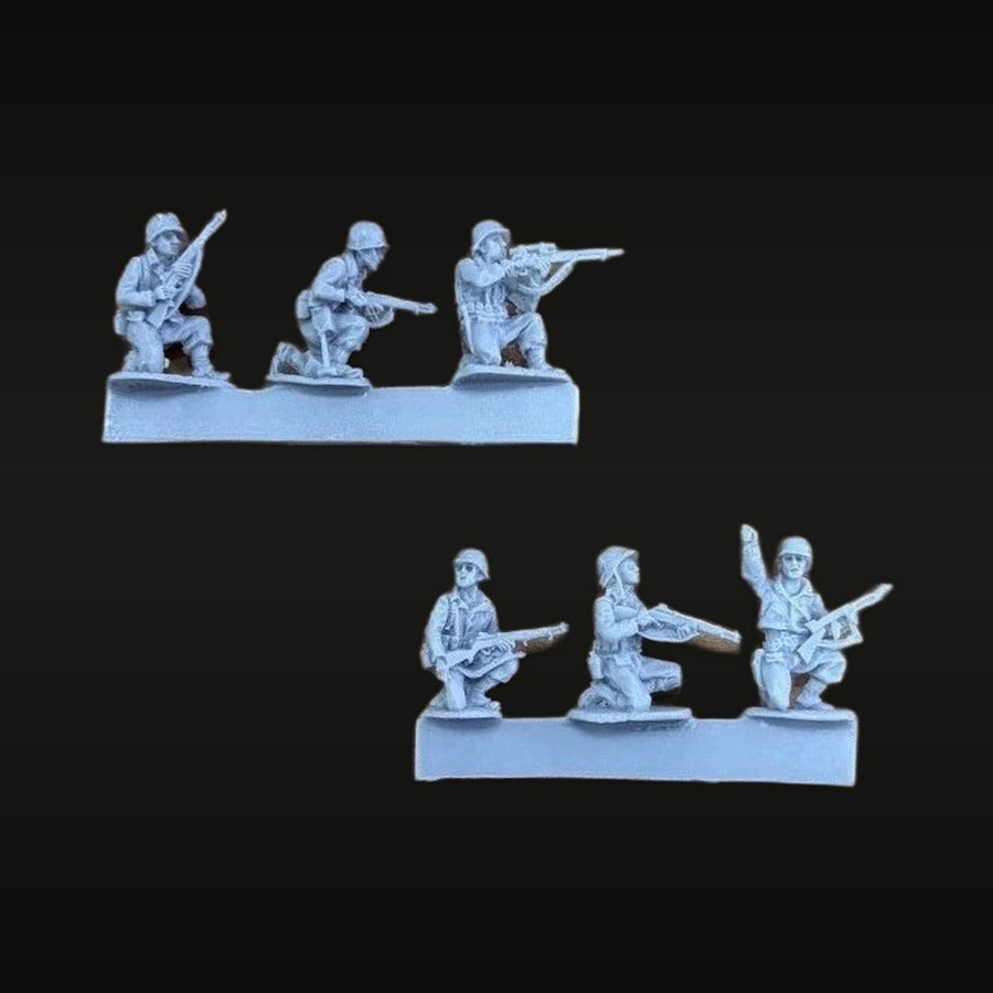 US Infantry Squad Kneeling 6-Figure Set 1/72 Resin Kit - unpainted resin model kit
