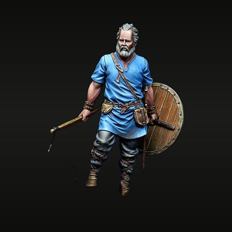 Viking Warrior Axeman with Shield 54mm Resin Bust Kit - unpainted resin model kit