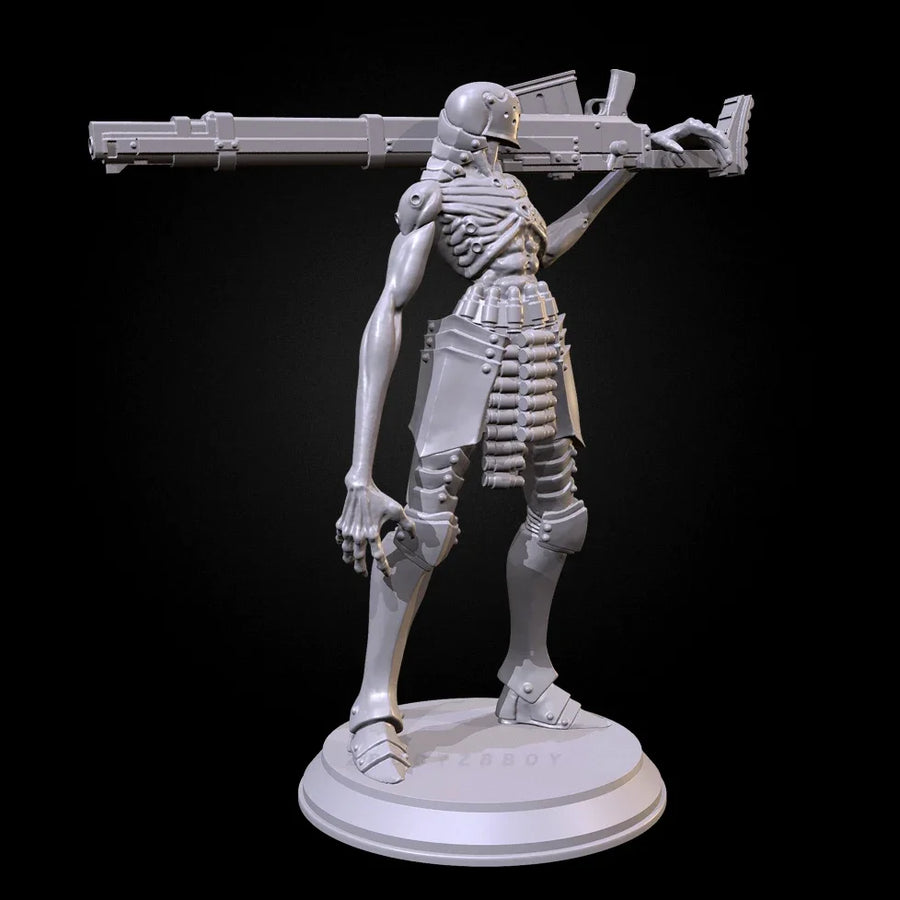 Sci-Fi Undead Warrior Monster with Armor & Cannon 75mm Resin Figure Kit - resin model view 2