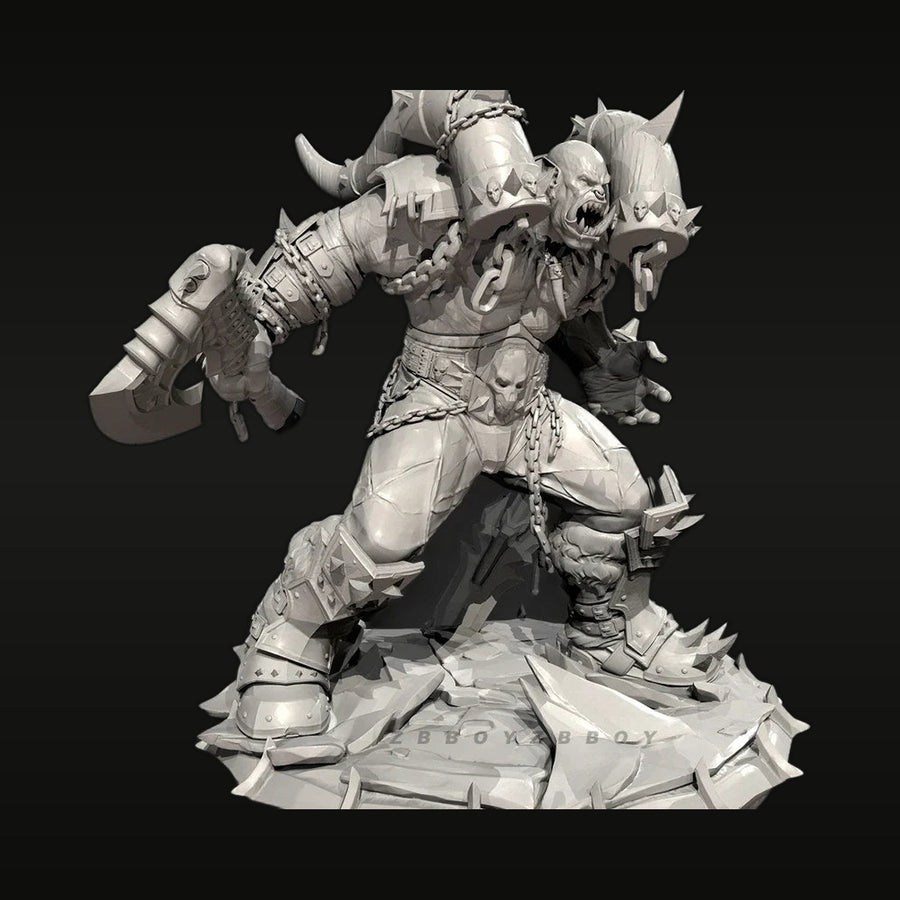 Orc Warlord Multi-Head 50mm Resin Figure Kit - unpainted resin model kit