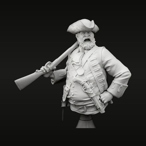 Pirate Captain with Musket 1/10 Scale Resin Bust Kit
