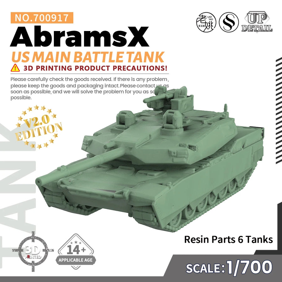 1/144 1/200 1/700 MRY-SFW SS917 Military Model Kit US Abramsx Main Battle Tank Miniature Static War Games