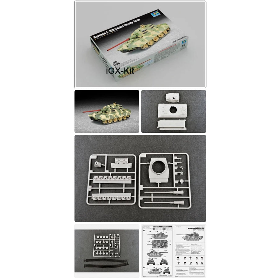 Trumpeter 07121 1:72 German E100 E-100 Super Heavy Tank Vehicle Plastic Model Kit