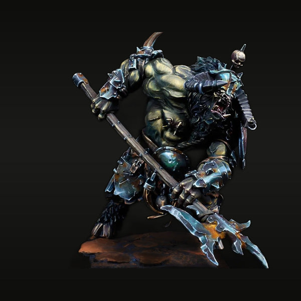 Armored Orc Warlord with Axe - 28mm Resin Figure Kit