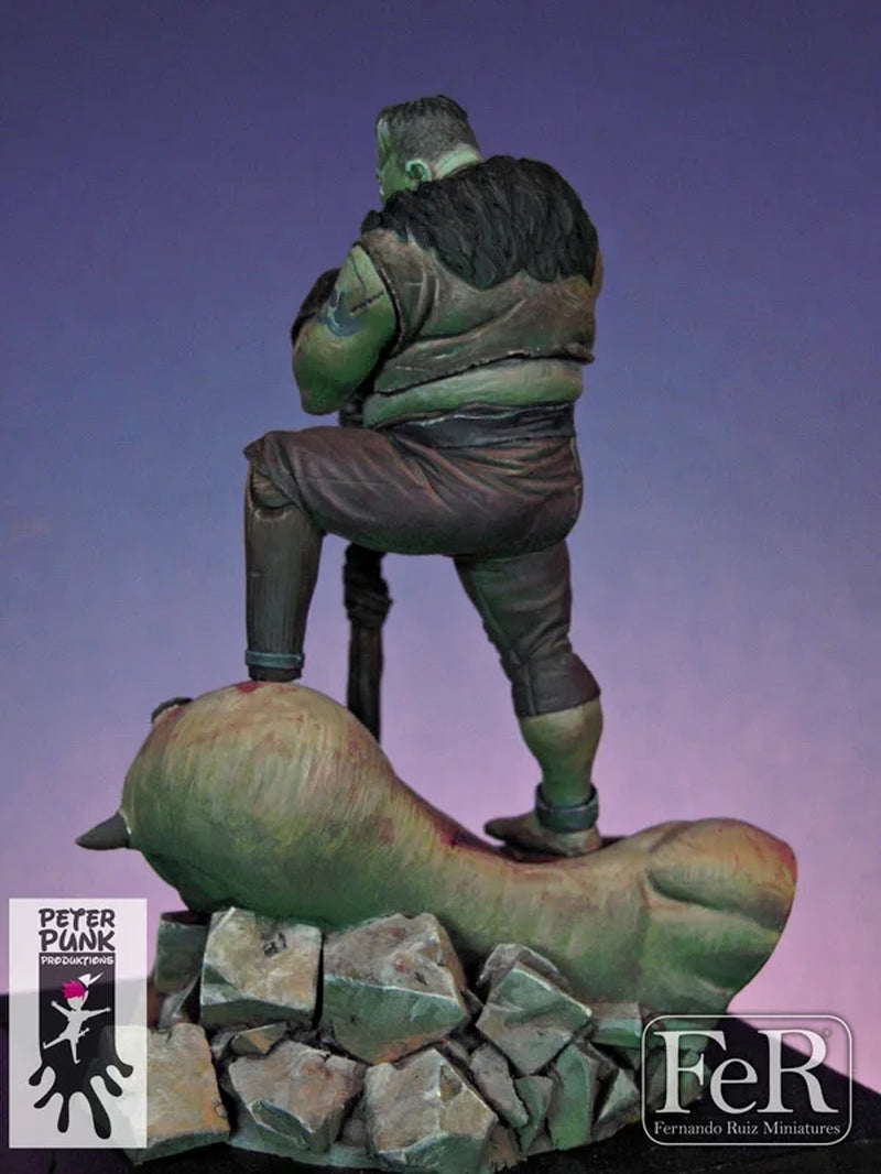 Fantasy Orc Warrior with Severed Enemy Head 54mm Resin Diorama Kit - resin model view 5