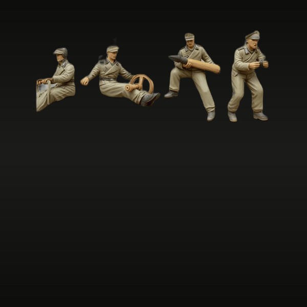 WWII German Tank Crew Downtime 4-Figure Set 1/48 Resin Kit