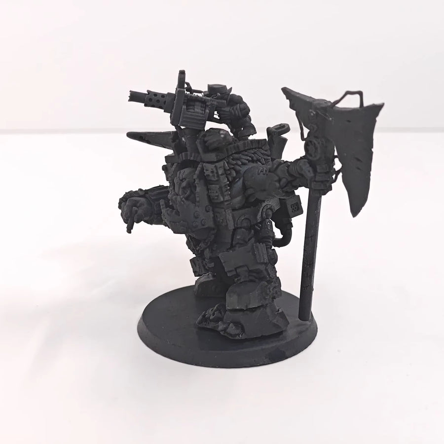 Fantasy Orc Warrior with Axe Heavy Armor 32mm Resin Figure Kit - resin model view 3