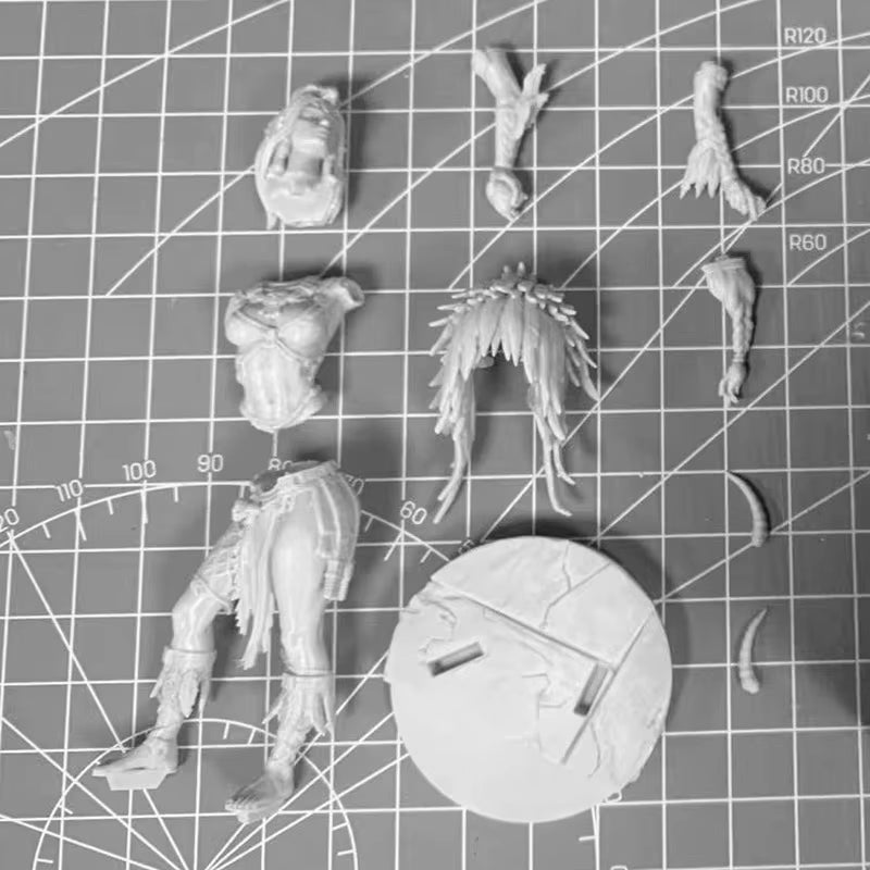 Fantasy Mesoamerican Warrior Priestess 1/24 Resin Pinup Figure Kit - resin model view 5