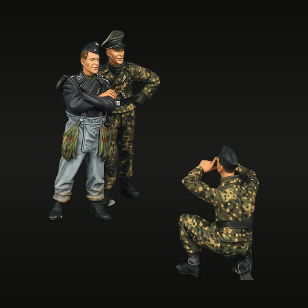 WWII German SS Officers & Soldiers Splinter Camo 1/35 Resin Figure Set