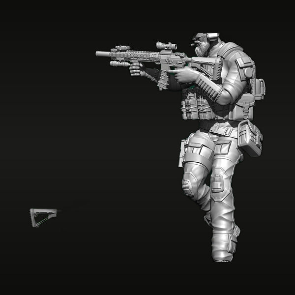 Modern US Tactical Operator with M4 Carbine & Plate Carrier 1/35 Resin Figure Kit