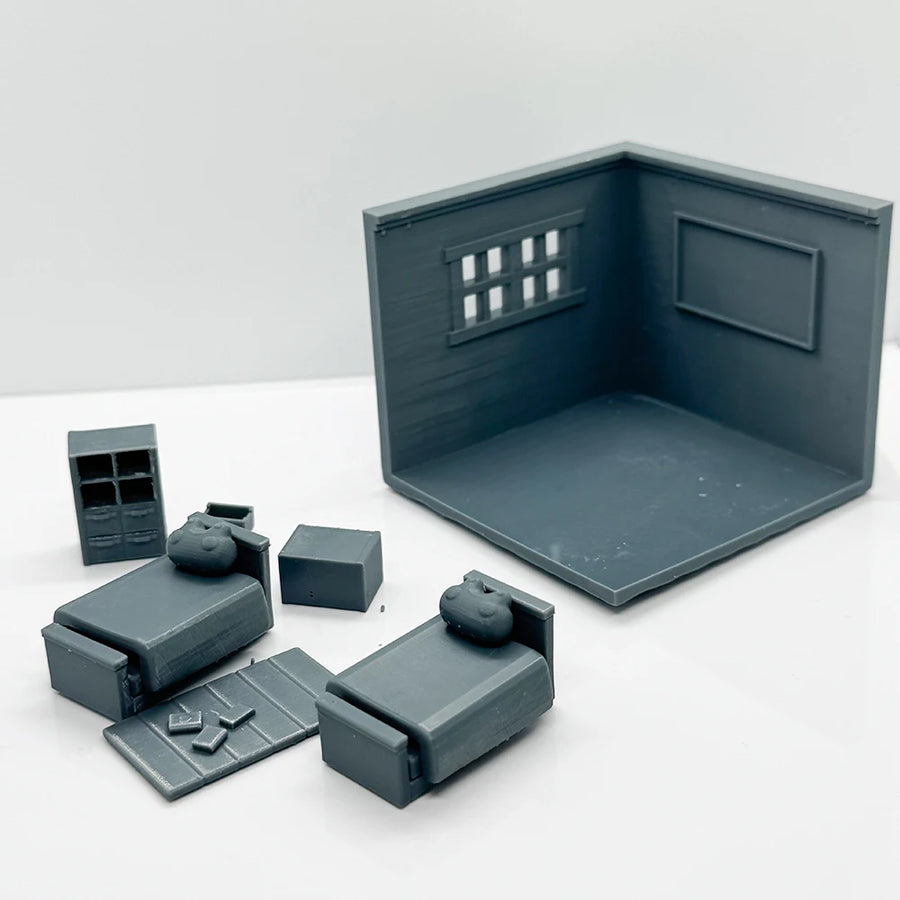 Double Room Bedroom Furniture Set LYTS088 1/220 1/48 1/64 1/72 1/87 1/144 1/160 Z Scale Miniature Scene