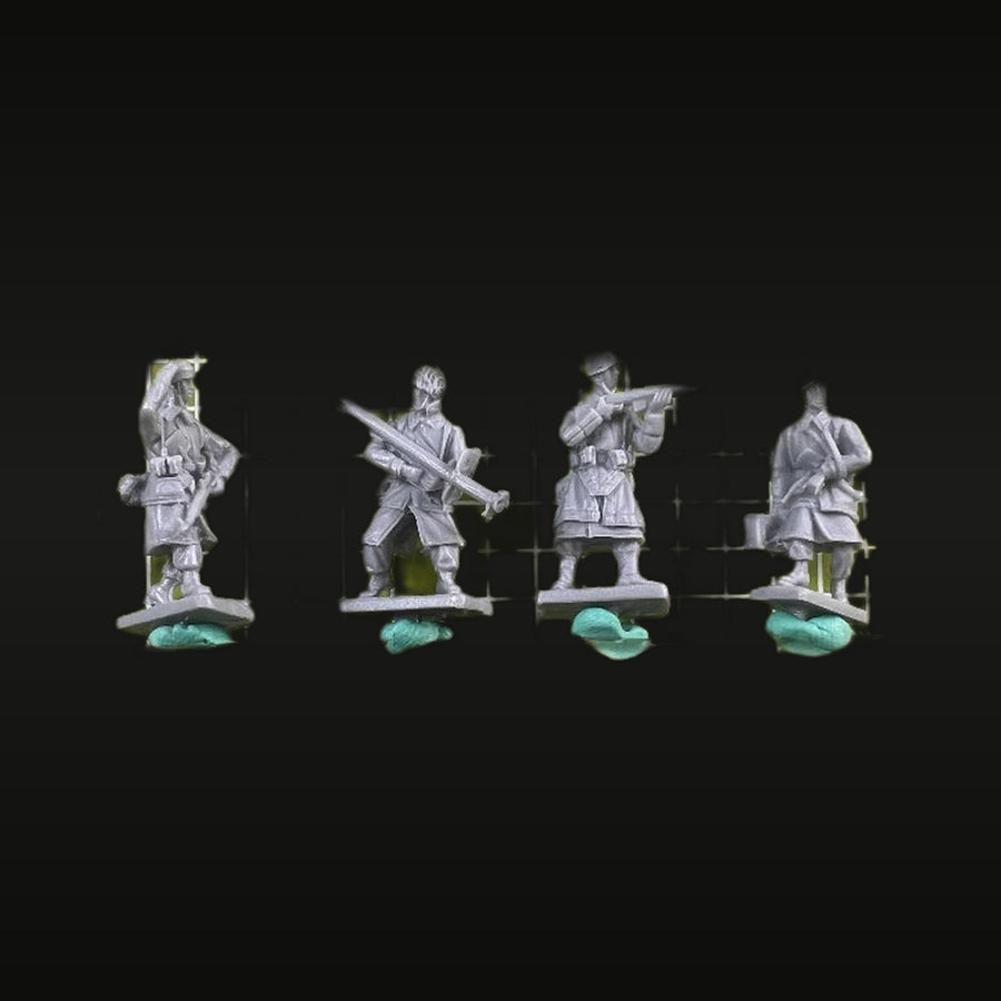 WWII German Infantry Anti-Aircraft Crew 1/72 Resin Figure Set (4-Pack) - unpainted resin model kit
