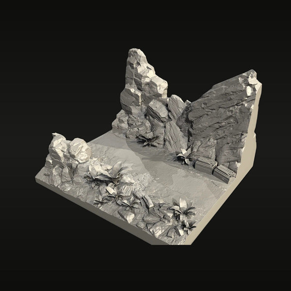 Mountain Warfare Alpine Terrain Diorama Base 1/48 Resin Kit