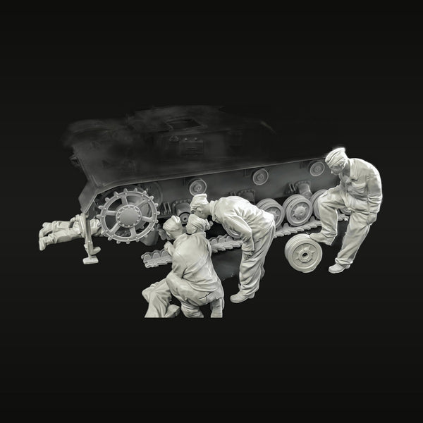 WWII German Halftrack Maintenance Crew 5-Figure Set 1/35 Resin Kit