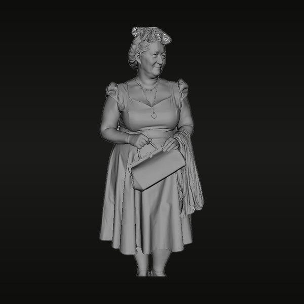 WWII Civilian Woman with Handbag 1/35 Resin Figure