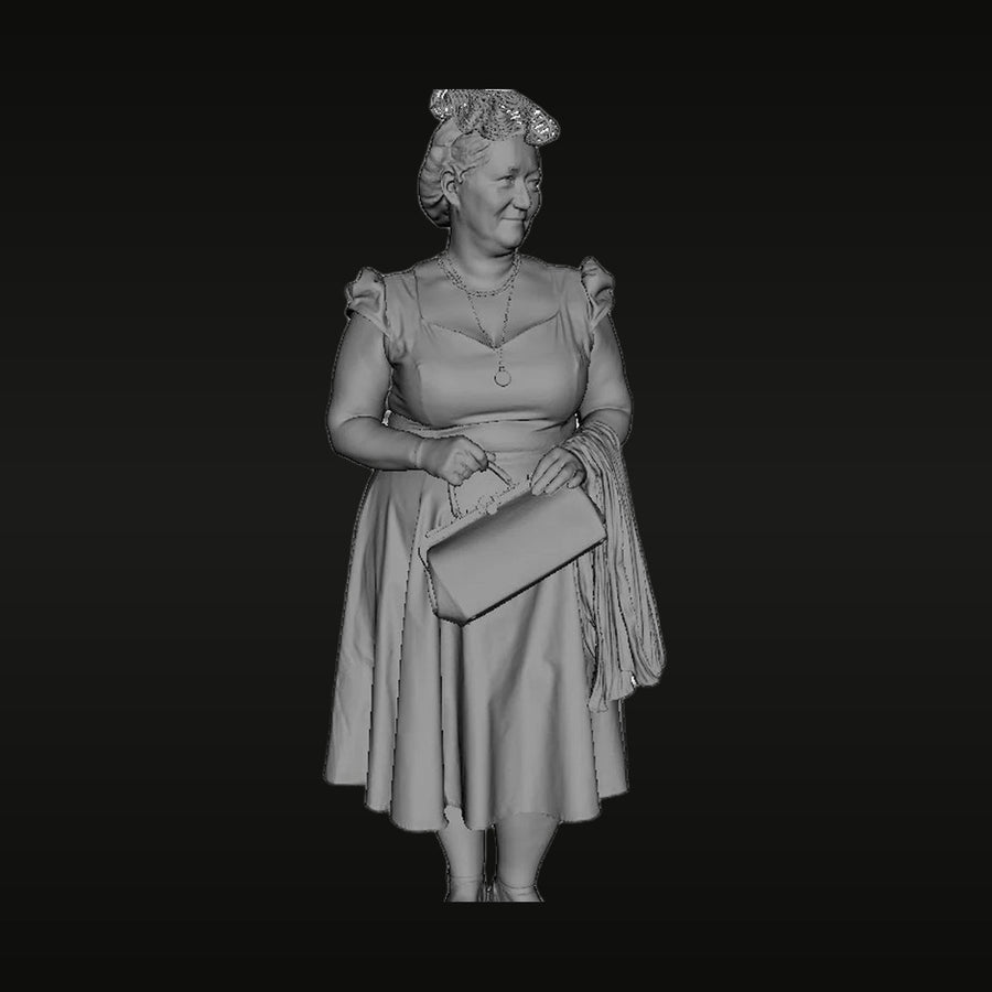 WWII Civilian Woman with Handbag 1/35 Resin Figure - unpainted resin model kit