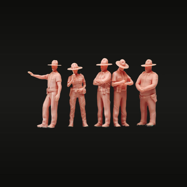 American Road Patrolman 5-Figure Set 1/64 Scale Resin Figures
