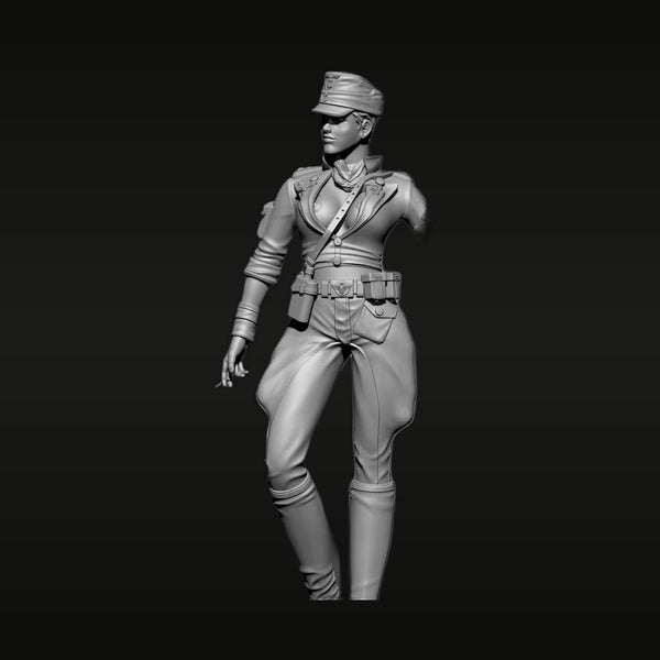 Pinup Female Soldier in Military Uniform 1/35 Resin Figure Kit