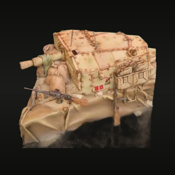 WWII Destroyed Armored Vehicle Hull Wreck Diorama 1/35 Resin Kit