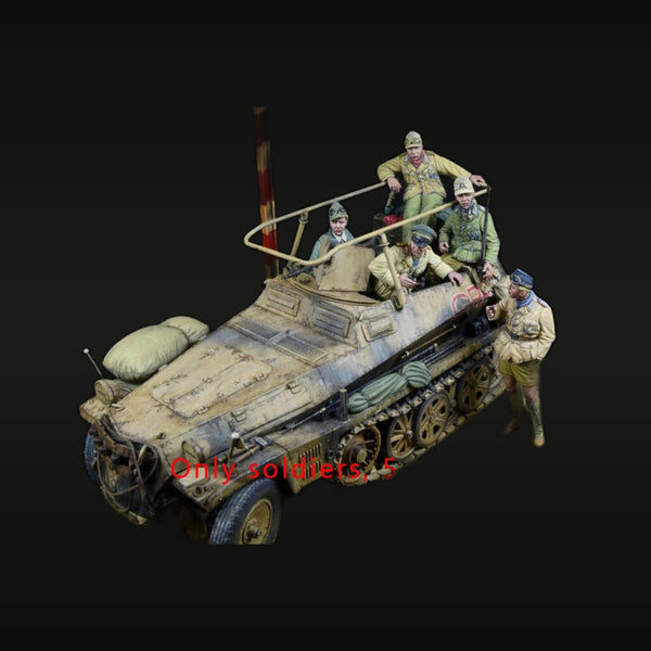 WWII German Kettenkrad Crew 5-Figure Set 1/35 Resin Diorama Kit