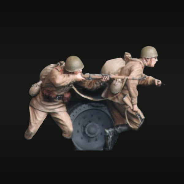 WWII Soviet Infantry Combat Pair Dynamic Pose 1/35 Resin Figure Kit