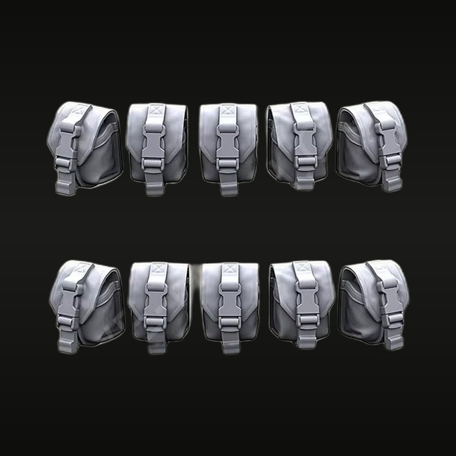 Modern Tactical Pouch Set (10 pieces) 1/35 Resin Accessory Kit - unpainted resin model kit
