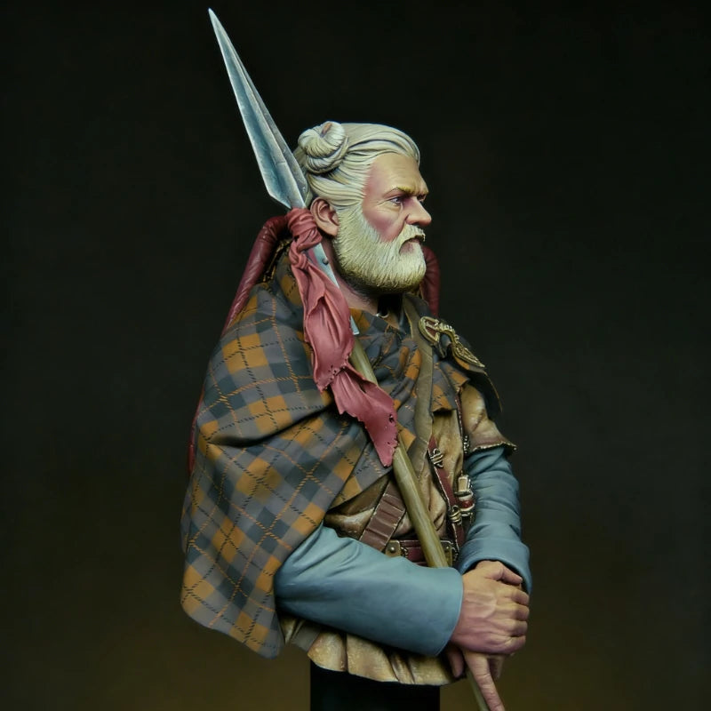 1/12 Scale Die-Cast Resin Bust Model Kit Ancient Germanic Warrior Statue Unassembled and Unpainted
