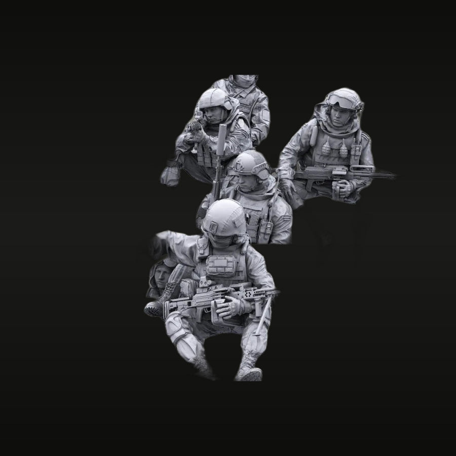 Modern US Special Forces Assault Team 1/35 Resin Figure Set (4 Figures) - unpainted resin model kit