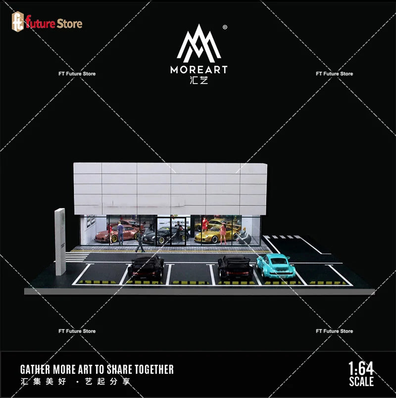 1/64 Scale Simulate Miniature Parking Lot Light Architecture Diorama Car Park Street Scene Building Model Showroom Decor Display