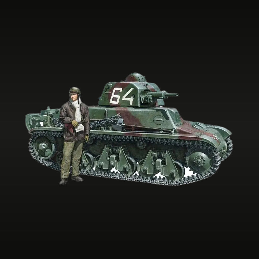WWII French Renault R35 Light Tank with Soldier 1/35 Resin Diorama Kit - unpainted resin model kit