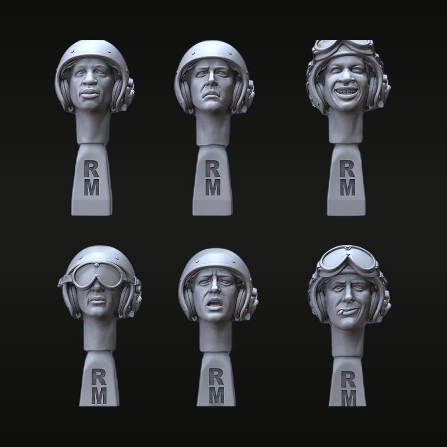 Vietnam War US Tank Crewman 6-Head Bust Set 1/35 Resin Kit - unpainted resin model kit