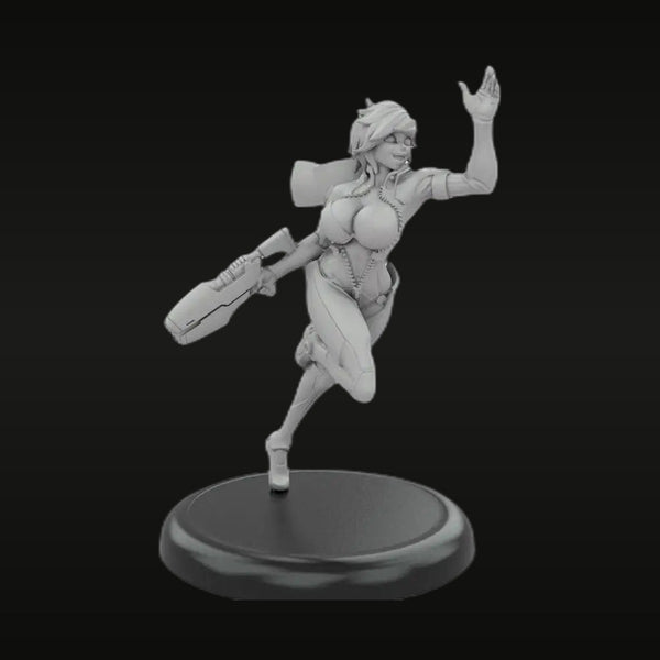 Sci-Fi Female Gunner with Heavy Blaster 75mm Resin Figure Kit