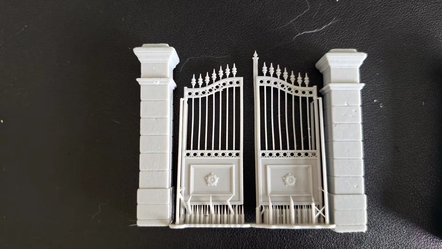 Wrought Iron Gate 02 1/35 Resin 3D Print Kit - resin model view 3