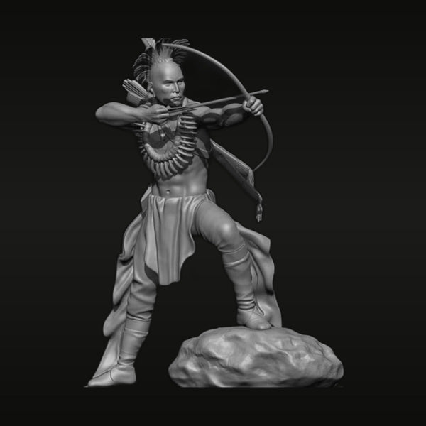 Native American Archer Warrior 75mm Resin Figure Kit