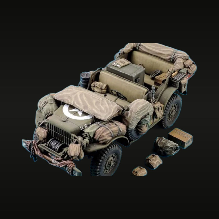 WWII US Willys Jeep MB Stowage & Accessory Set 1/35 Resin Kit - unpainted resin model kit