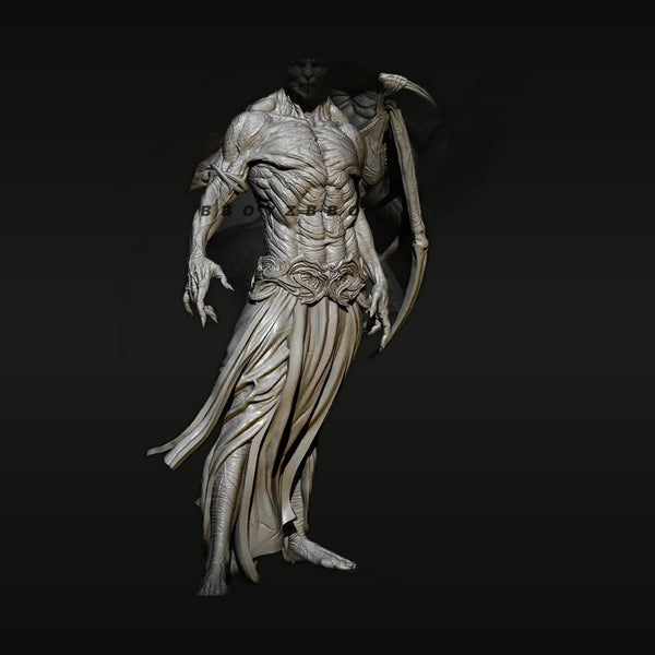 Skeletal Demon Warrior with Curved Blades 1/24 Resin Figure