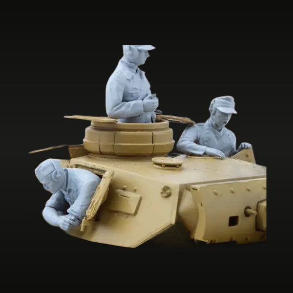 WWII German Tank Crew Set with Sandbags 1/35 Resin Figures Kit