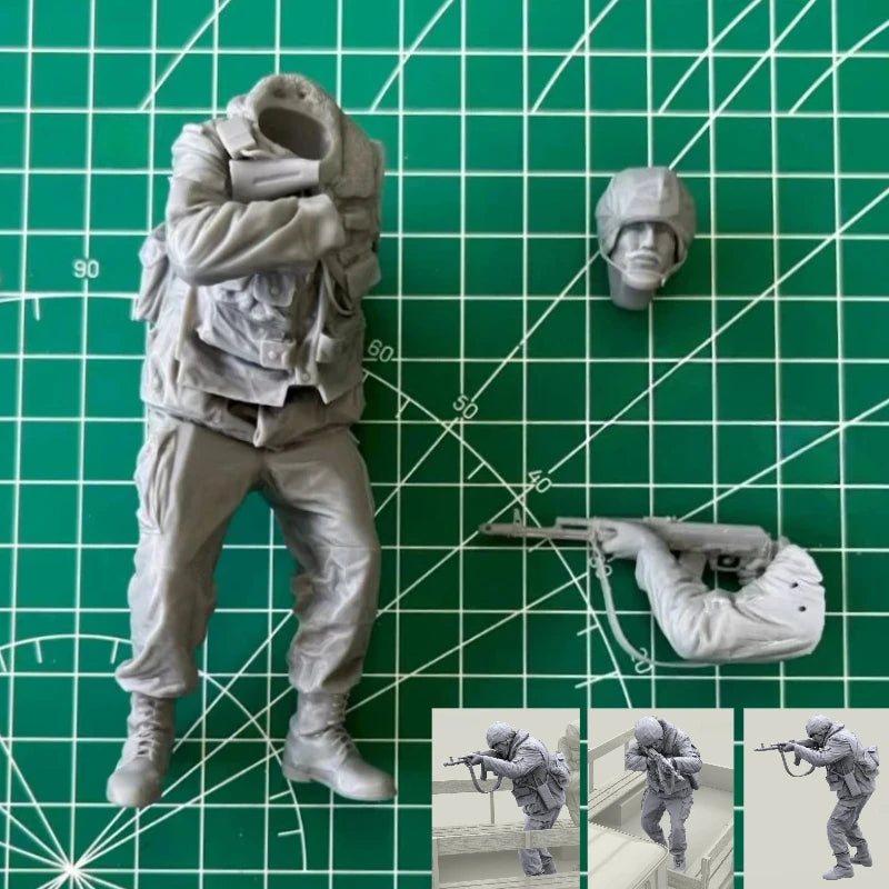 Modern Russian Soldier Aiming Pistol 1/16 Resin Figure Kit - resin model view 2