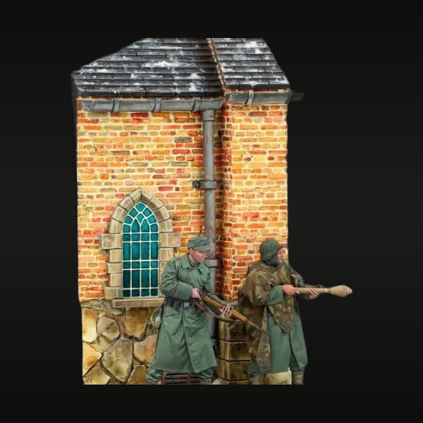 WWII German Soldiers Ardennes 1945 Diorama with Fortification 1/35 Resin Kit
