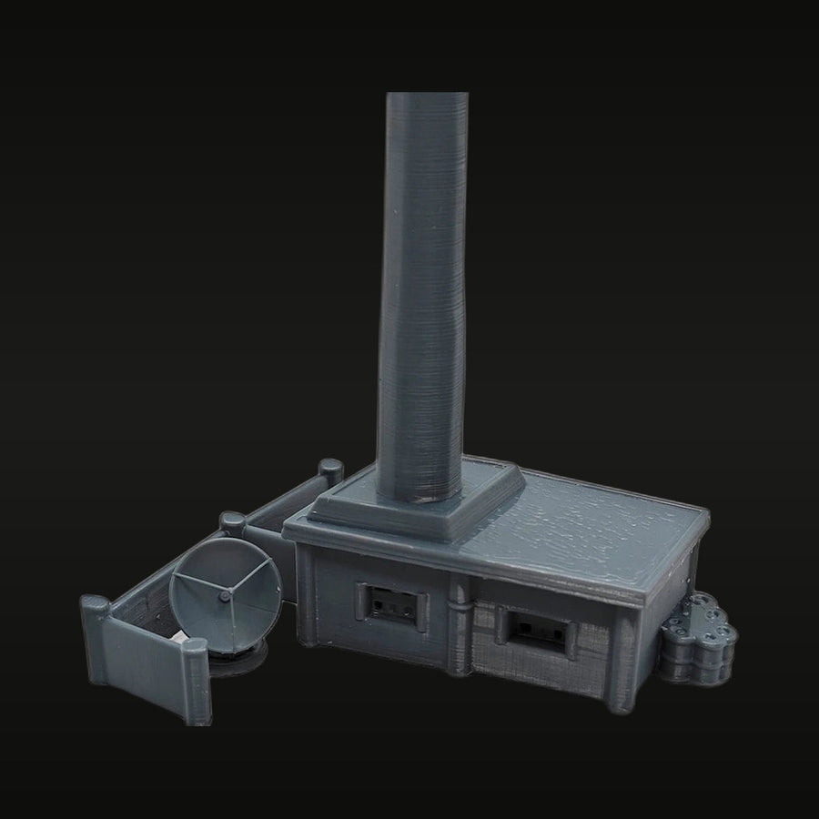 Small Boiler House with Tall Chimney 1/87 Scale Resin Kit - unpainted resin model kit
