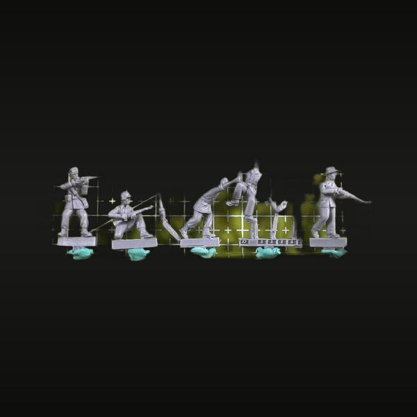 WWI British/Commonwealth Infantry Action Poses 5-Figure Set 1/72 Resin Kit