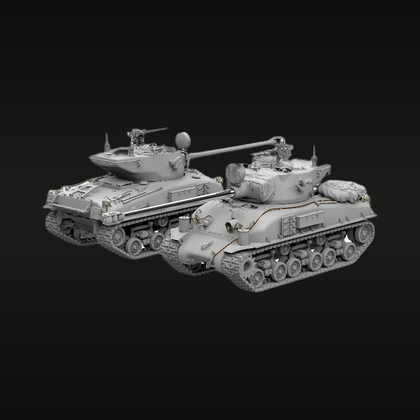 WWII M4 Sherman Medium Tank Set Two-Tank Diorama 1/35 Resin Vehicle Kit