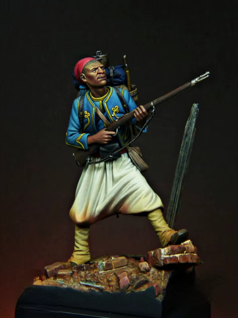 French Napoleonic Soldier with Raised Arm Striding 1/24 Resin Figure Kit - resin model view 2