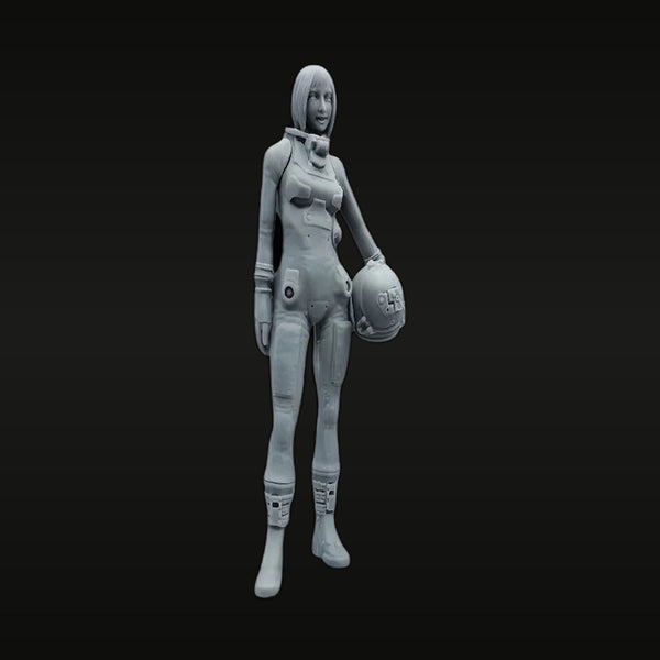 Sci-Fi Female Astronaut in Form-Fitting Spacesuit 75mm Resin Figure Kit