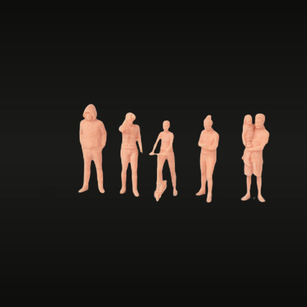 Modern Civilians 1/87 HO Scale Resin Figure Set (5 Figures)