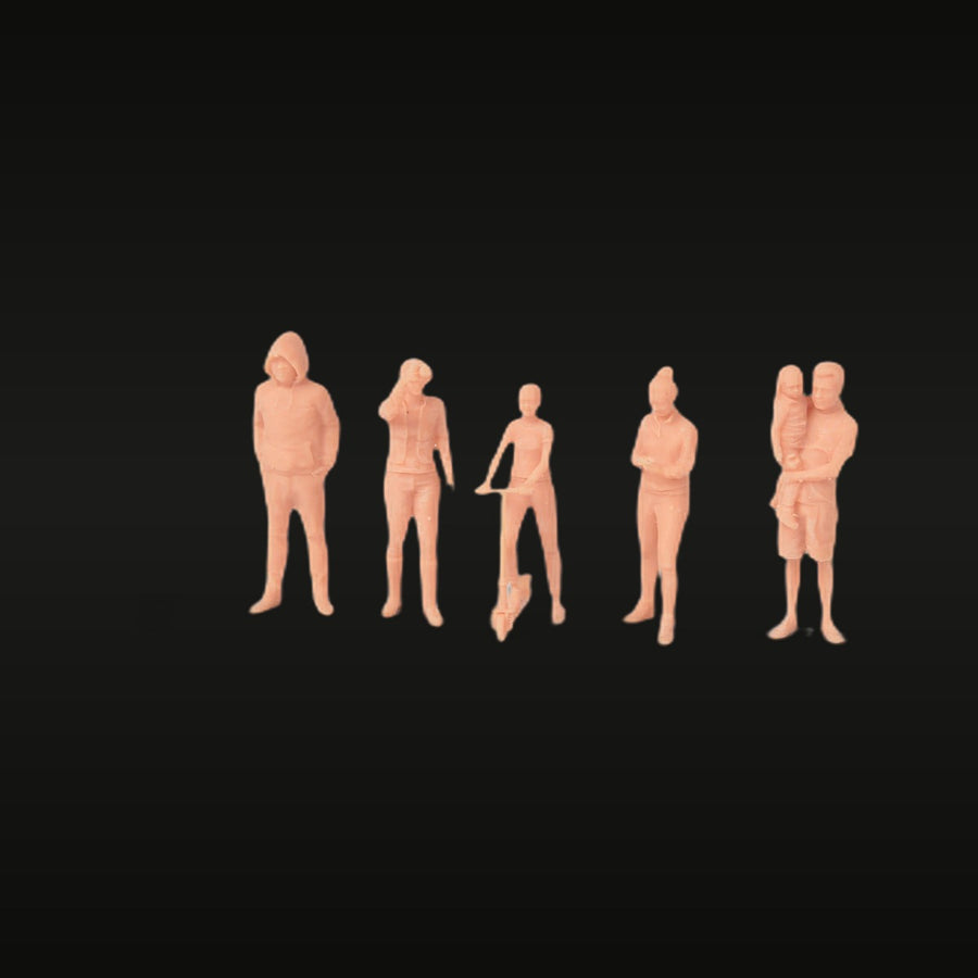 Modern Civilians 1/87 HO Scale Resin Figure Set (5 Figures) - unpainted resin model kit