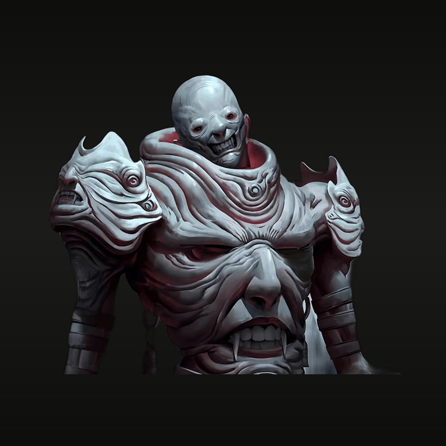 Sci-Fi Skeletal Alien Warlord with Draped Armor 70mm Resin Bust - unpainted resin model kit