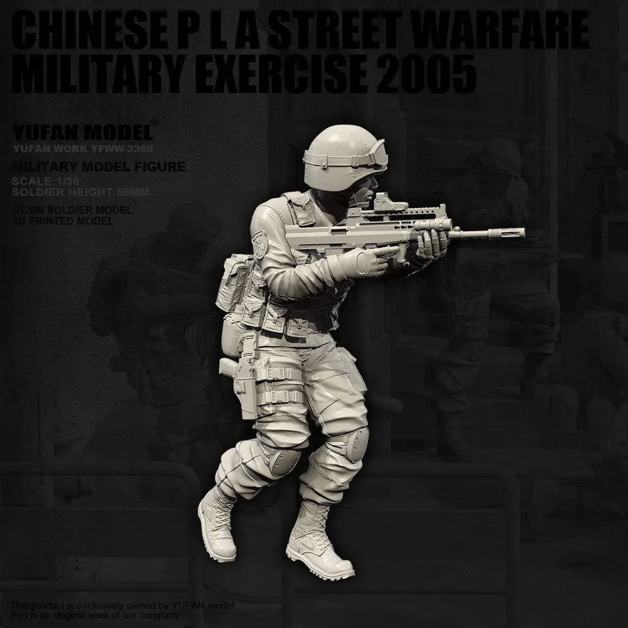 Modern Combat Soldier with Assault Rifle and Body Armor 1/35 Resin Figure Kit - resin model view 2